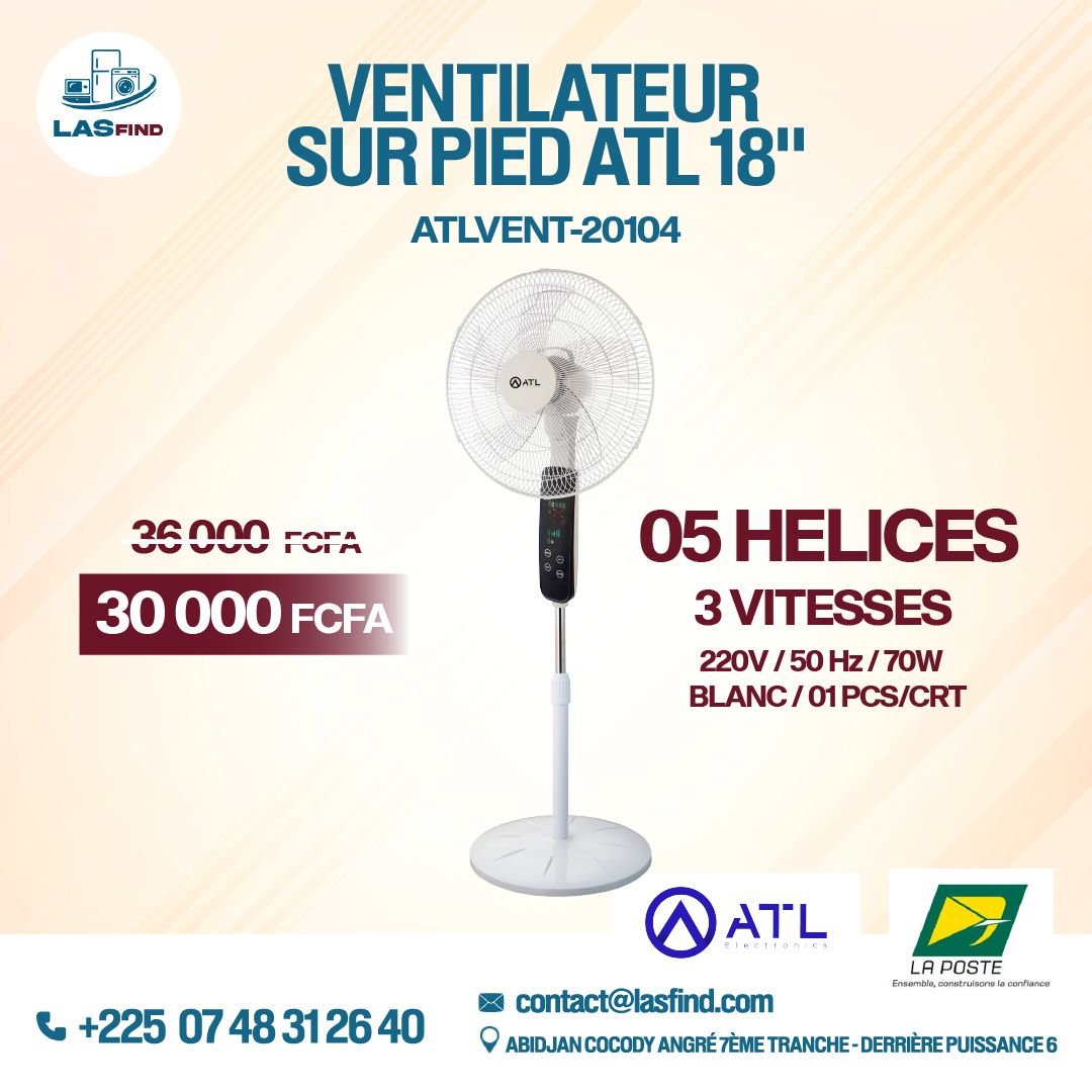 Ventilateur sur pied ATL — LASFIND